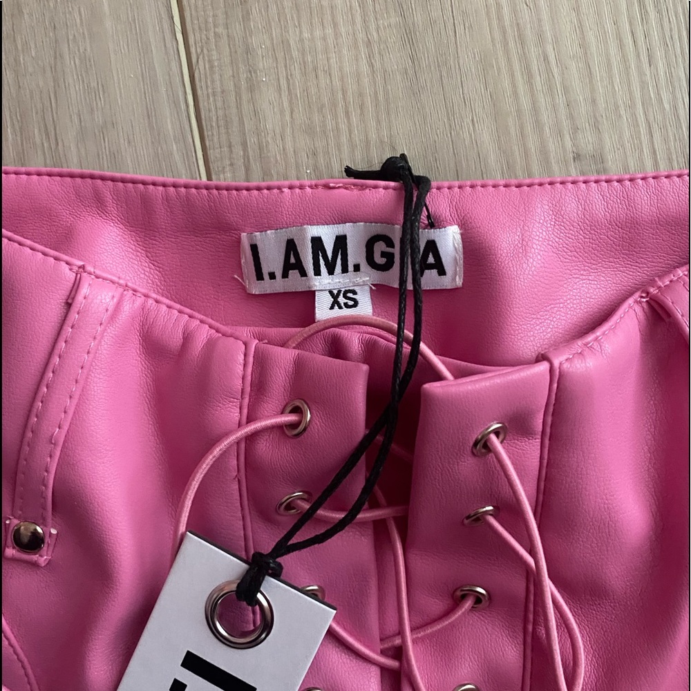 I.AM.GIA Pink Lace-Up High-Waist Pants - Picture 3 of 7